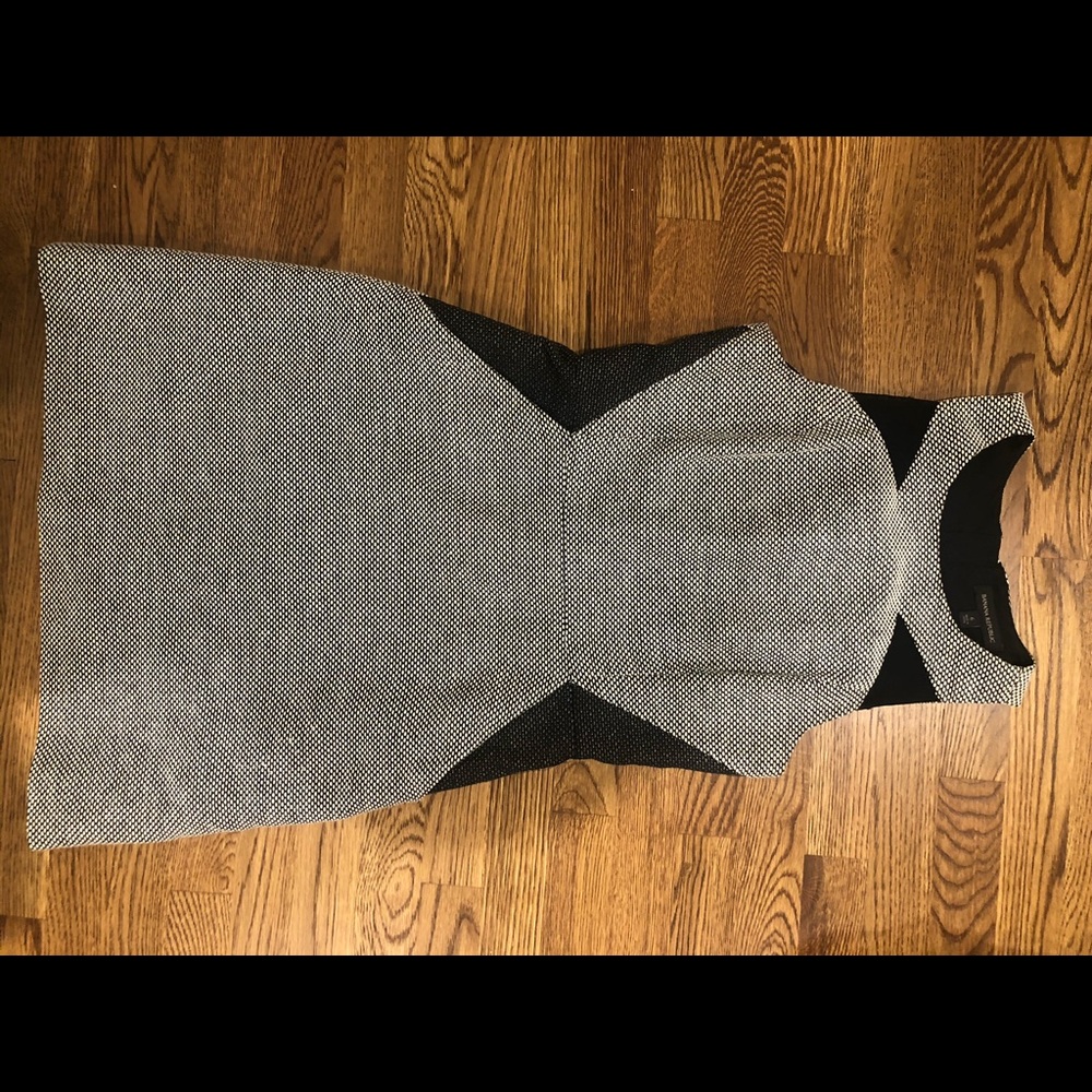 Banana Republic black & white tweed dress